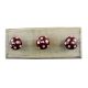 Cherry Base White Polka Dotted Ceramic Wooden Hook